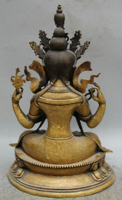 Collectible bronze S1849 14" Tibet Buddhism Copper Seat 4 arms Chenrezig Buddha Avalokiteshvara Statue
Collectible bronze S1849 14" Tibet Buddhism Copper Seat 4 arms Chenrezig Buddha Avalokiteshvara Statue