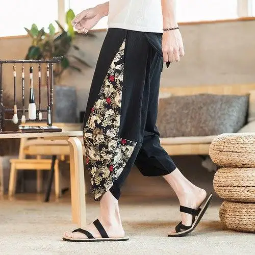Loldeal Chinese Linen Printed Beach Radish Men's Trousers Harem Pants Cropped Trousers
Loldeal Chinese Linen Printed Beach Radish Men's Trousers Harem Pants Cropped Trousers