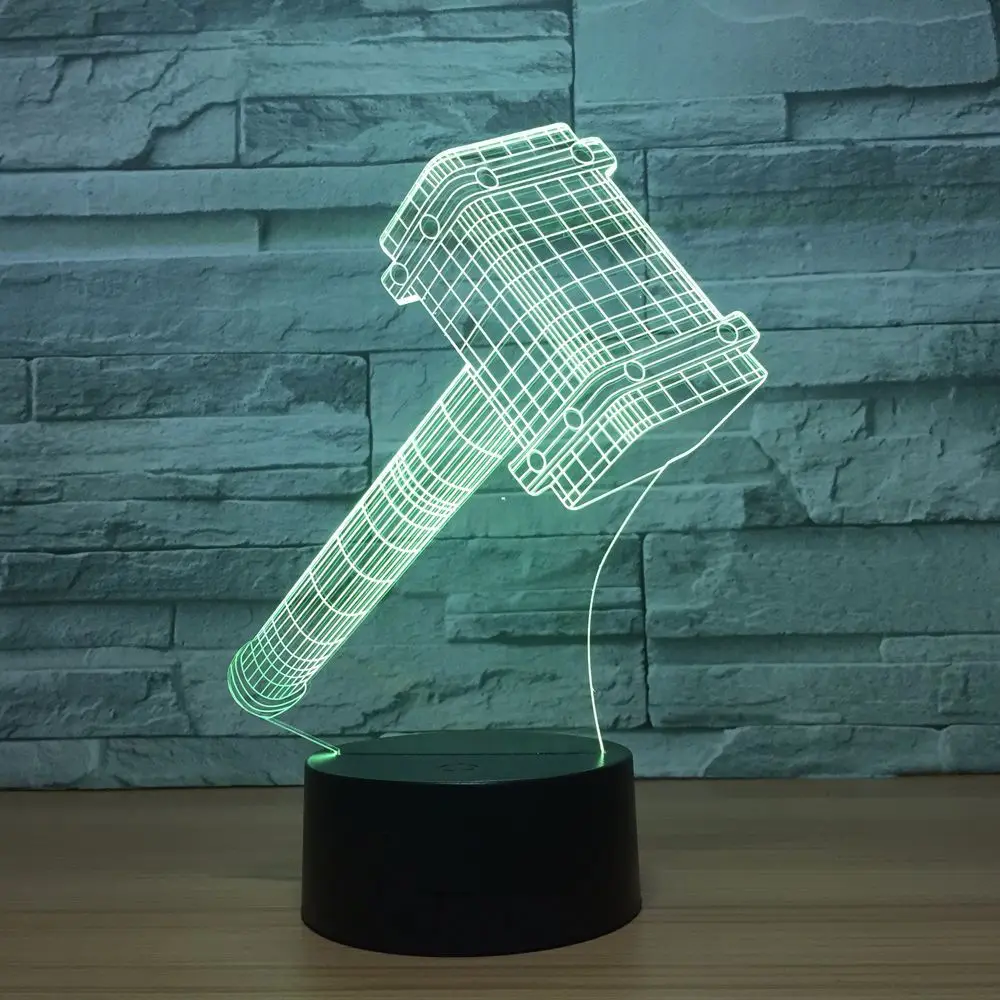 Hammer Creative 3D LED Night Light 7 Colors Change Lamp Home Party Decor Vision Desk Lampara Led Toy USB Baby Kids Sleeping Lamp
Hammer Creative 3D LED Night Light 7 Colors Change Lamp Home Party Decor Vision Desk Lampara Led Toy USB Baby Kids Sleeping Lamp