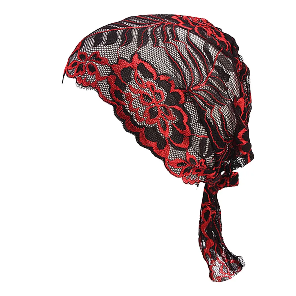 Hat Muslim Women Lace Floral Ruffle Cancer Chemo Beanie Turban femme muslim head scarf Wrap Cap new arrival c0412 | Тематическая