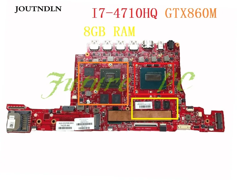JOUTNDLN для HP OMEN 15 5000 15T материнская плата ноутбука 788616 501 001 MB 14212 1 W/ I7 4710HQ GTX860M GPU 8GB