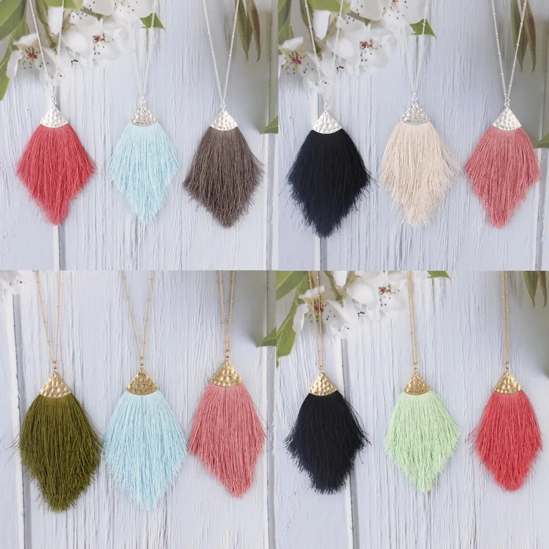 Fashion Elegant Bohemain Tassel Pendant Necklaces Gold Silver Color Long Chain Necklaces For Women Fashion Charm Jewelry
Fashion Elegant Bohemain Tassel Pendant Necklaces Gold Silver Color Long Chain Necklaces For Women Fashion Charm Jewelry