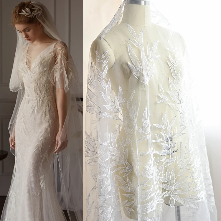bamboo leaf embroidery lace fabric fairy skirt mesh fabric wedding veil diy handmade clothing decoration material
bamboo leaf embroidery lace fabric fairy skirt mesh fabric wedding veil diy handmade clothing decoration material