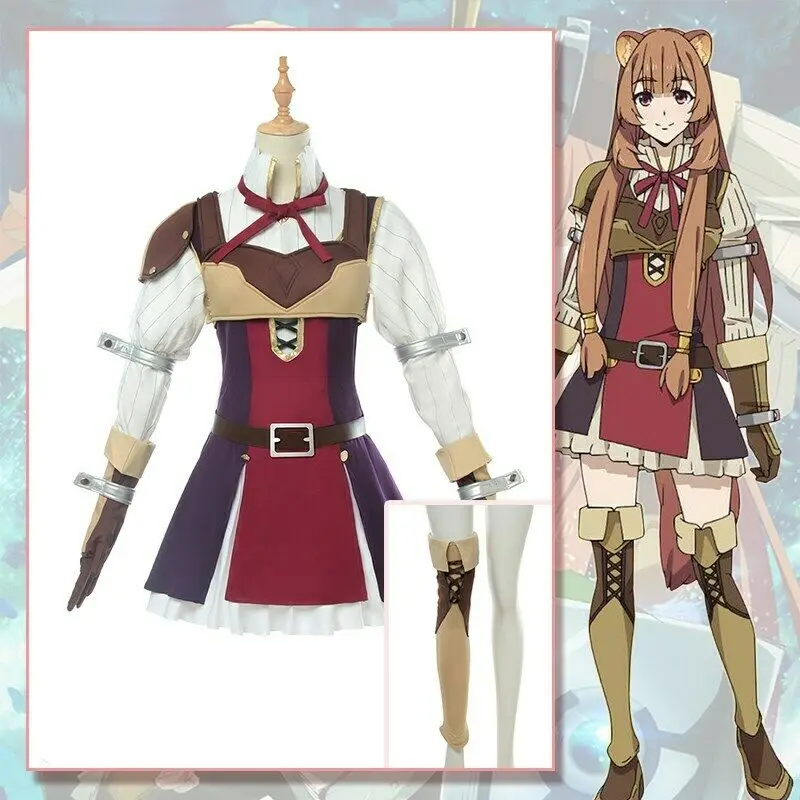 Женский костюм для косплея The Rising of Shield Hero Raphtalia косплей из комикса с надписью Tate no