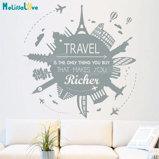 New Wall Sticker Travel Makes You Richer Decals For Living Room Bedroom Decals 3d Vinyl Wall Art Murals Unique Gift YY828
New Wall Sticker Travel Makes You Richer Decals For Living Room Bedroom Decals 3d Vinyl Wall Art Murals Unique Gift YY828