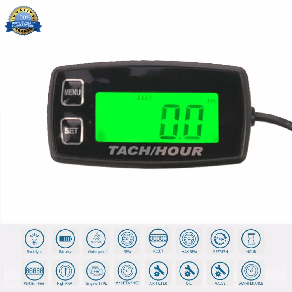 Digital Resettable Engine Hour Meter Inductive Tachometer Gauge Backlit for 2/4 Stroke Engines Motorcycle Marine Glider ATV Snow
Digital Resettable Engine Hour Meter Inductive Tachometer Gauge Backlit for 2/4 Stroke Engines Motorcycle Marine Glider ATV Snow