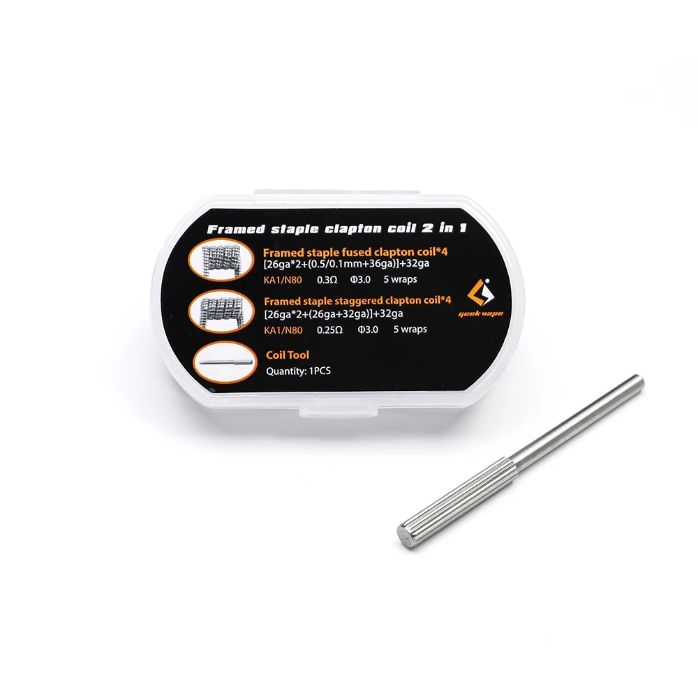 original Geekvape Framed Staple Clapton Coil 2 in 1 withstand higher wattage electronic cigarette RDTA RTA RDA DIY coil
original Geekvape Framed Staple Clapton Coil 2 in 1 withstand higher wattage electronic cigarette RDTA RTA RDA DIY coil