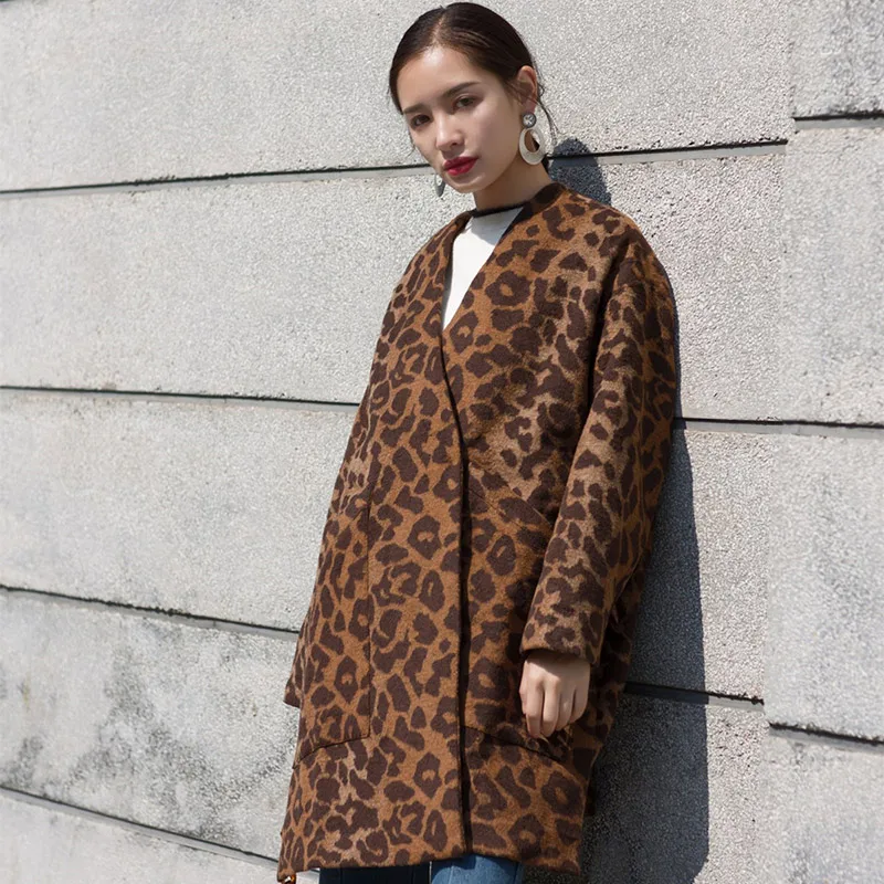 TREND-Setter 2017 Autumn and Spring Leopard Jacket and Coat For Women Wool Loose Casual Single Botton Coat Oversize
TREND-Setter 2017 Autumn and Spring Leopard Jacket and Coat For Women Wool Loose Casual Single Botton Coat Oversize