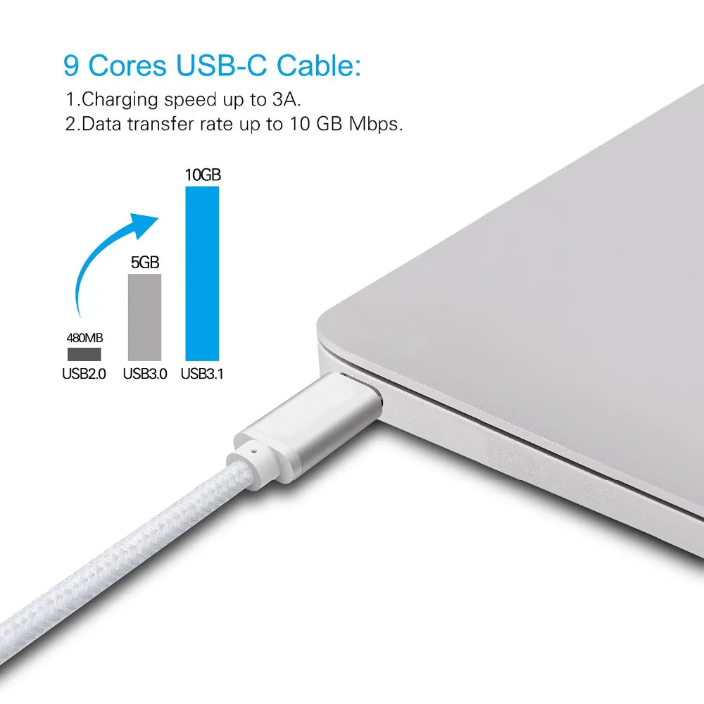 1 м USB Type C кабель для синхронизации данных и зарядки Huawei Mate 10 / Pro 9 Porsche Design 3