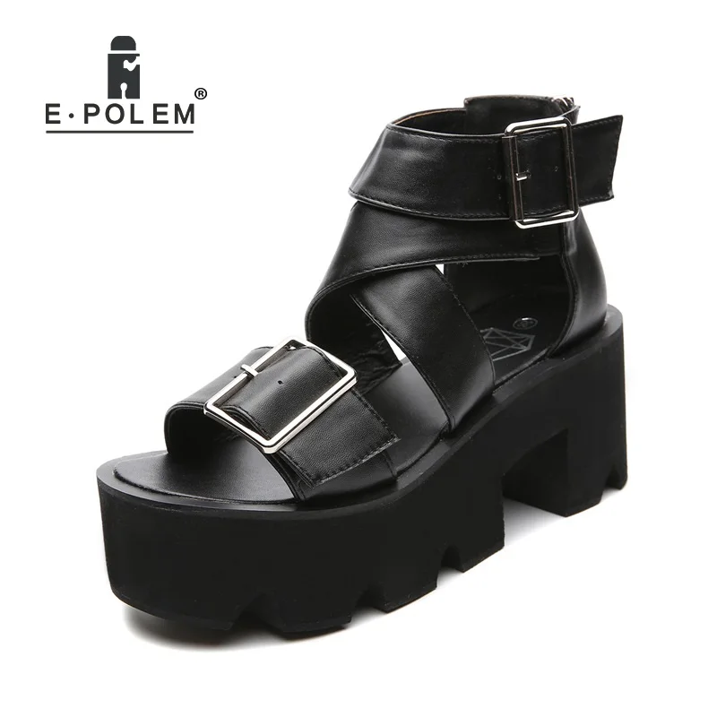 Fashion Women's Casual Leather Sandals Belt Hollow Out Black Platform Sandals Buckle Strap Gladiator Sandal Shoes Black/Colorful
Fashion Women's Casual Leather Sandals Belt Hollow Out Black Platform Sandals Buckle Strap Gladiator Sandal Shoes Black/Colorful
