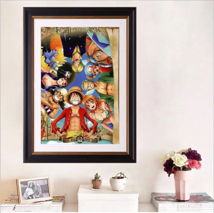 One Piece Diamond Embroidery Anime Cartoon 5D DIY Painting Cross Stitch Mosaic Decorative Y3834 | Дом и сад