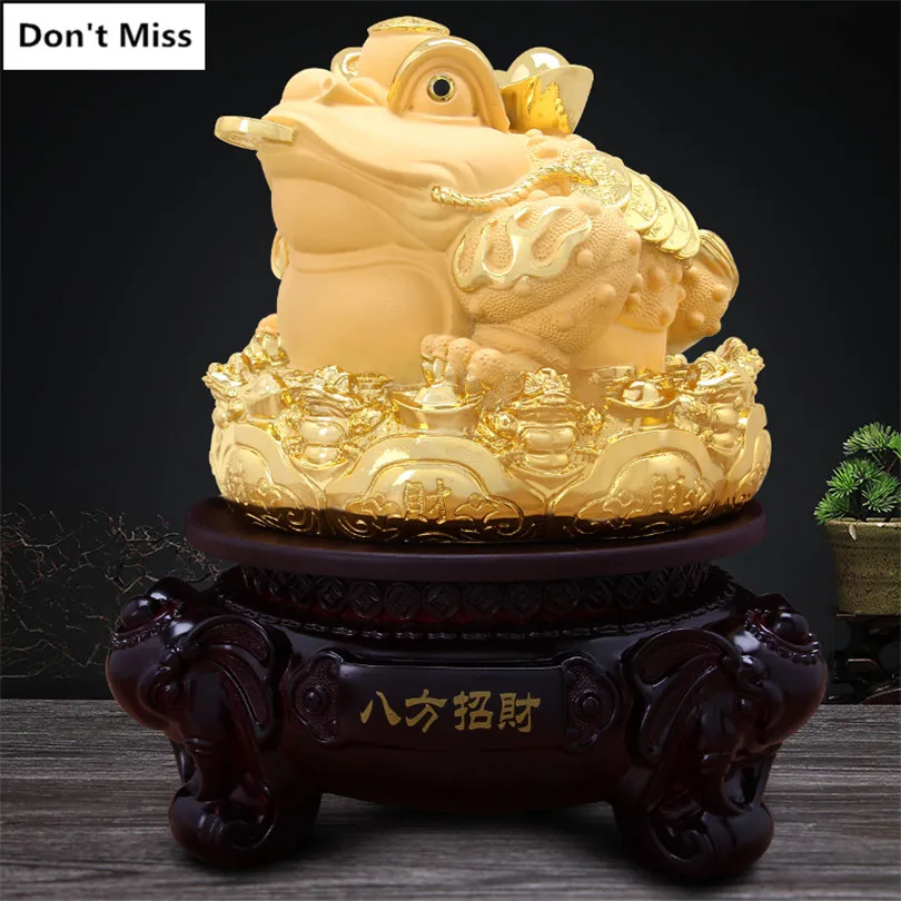 Company Open Gift Rotate Lucky Gold Toad Statue Home Decoration Accessories Mascot Figurine Ornament Shop Front Desk Decor Craft
Company Open Gift Rotate Lucky Gold Toad Statue Home Decoration Accessories Mascot Figurine Ornament Shop Front Desk Decor Craft