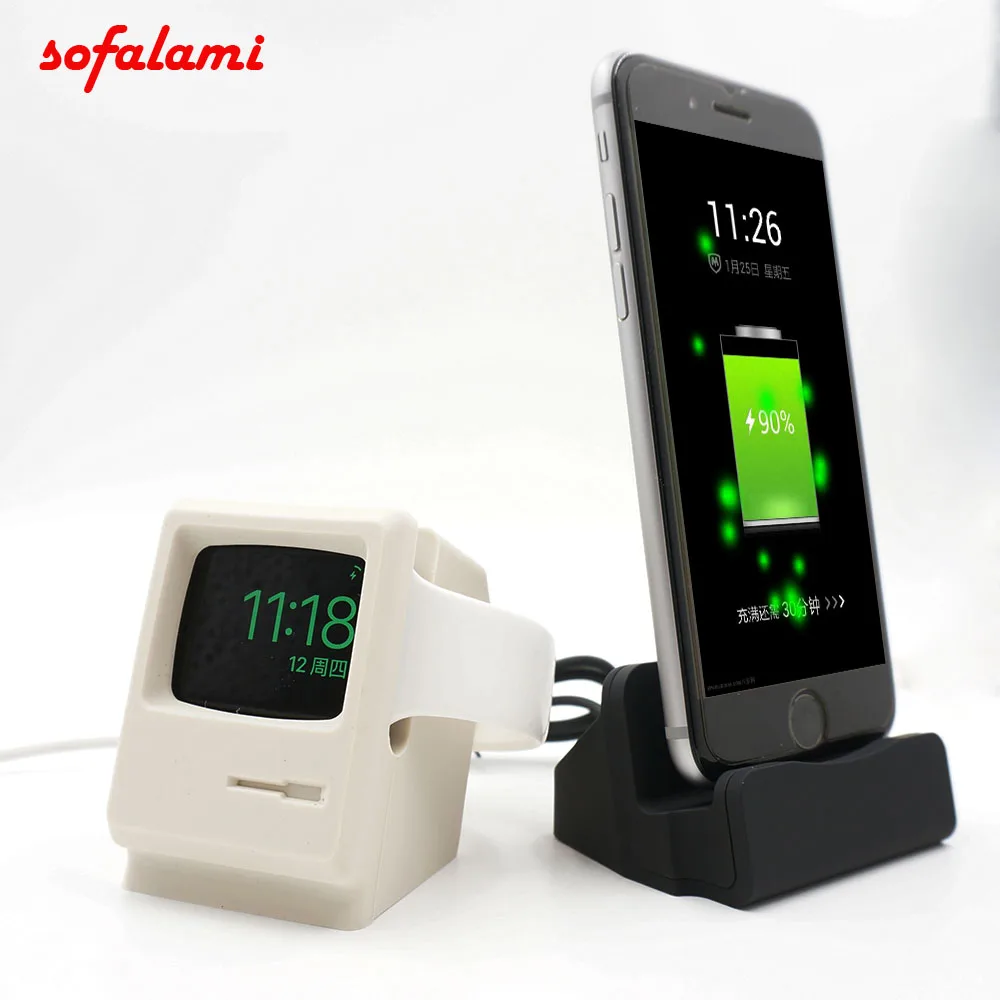 2in1 Cell Phone Charger Holder Desktop Charging Stand Retro Macintosh model Bracket For Apple Watch 38 42 mm iPhone 5 6 7 8 plus
2in1 Cell Phone Charger Holder Desktop Charging Stand Retro Macintosh model Bracket For Apple Watch 38 42 mm iPhone 5 6 7 8 plus