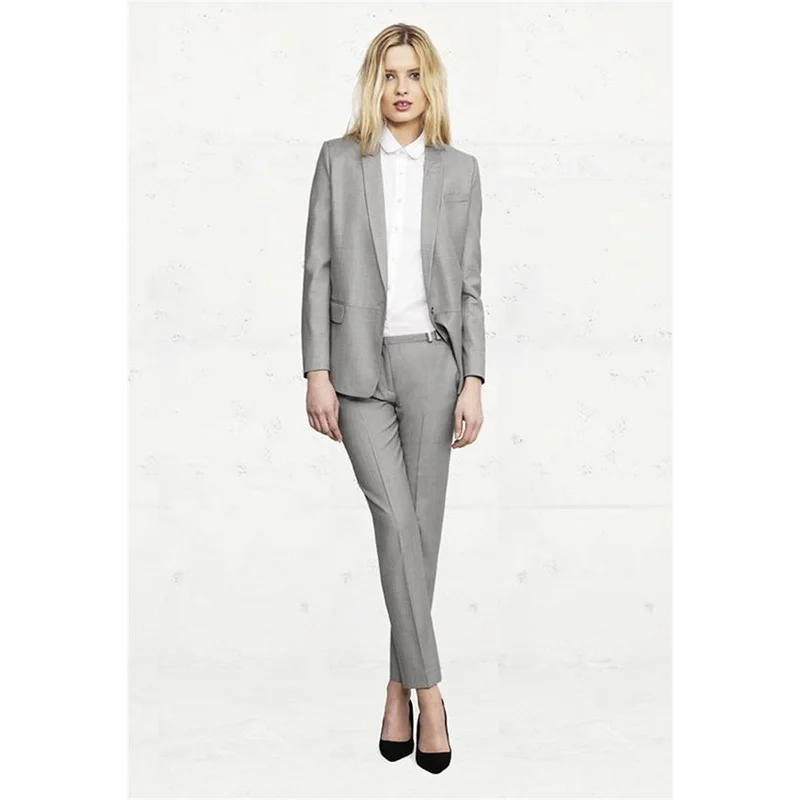 Light Gray Womens Business Suits Office Uniform Style Formal Pant Suits For Weddings Tuxedo Female Trouser Suits jacket+pants
Light Gray Womens Business Suits Office Uniform Style Formal Pant Suits For Weddings Tuxedo Female Trouser Suits jacket+pants