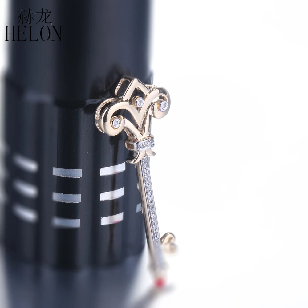 HELON New Style Pave Genuine Natural Diamond Engagement Key Shape Pendant 39mm Length Solid 14K Yellow Gold Fine Jewelry Pendant
HELON New Style Pave Genuine Natural Diamond Engagement Key Shape Pendant 39mm Length Solid 14K Yellow Gold Fine Jewelry Pendant