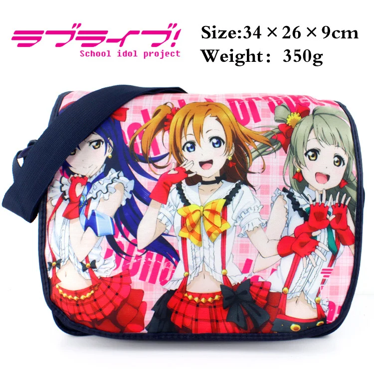 LoveLive polyester shoulder bag/colorful printed w/ Kousaka Honoka/ Kotori/ Umi Type B Messenger Bag
LoveLive polyester shoulder bag/colorful printed w/ Kousaka Honoka/ Kotori/ Umi Type B Messenger Bag