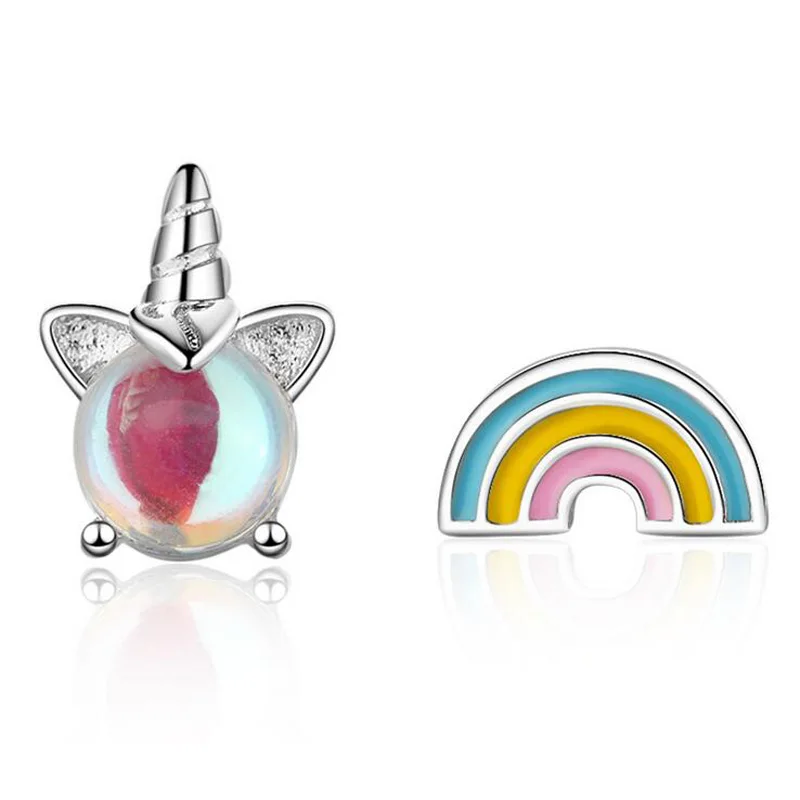 Fashion 925 Sterling Silver Clear Moonstone Cute Unicorn Rainbow Stud Earrings For Children Girls Women Sweet Cosplay Jewelry
Fashion 925 Sterling Silver Clear Moonstone Cute Unicorn Rainbow Stud Earrings For Children Girls Women Sweet Cosplay Jewelry