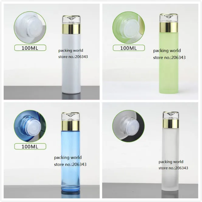 100ml pearl white/blue/green/frosted glass bottle gold lid for serum/lotion/emulsion/toner/toilet watercosmetic packing
100ml pearl white/blue/green/frosted glass bottle gold lid for serum/lotion/emulsion/toner/toilet watercosmetic packing