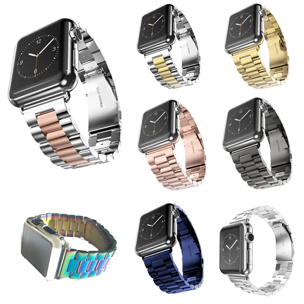 

Replacement Stainless Steel Watch Band for Apple Watch Series 1 2 3 Wrist Strap For Apple Watch iWatch 38mm 42mm With Adapters