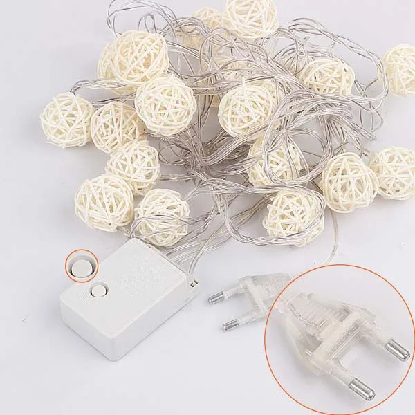 YIMIA 5M 20 White Rattan Ball LED String Fairy Lights Christmas Wedding Party Decoration Guirlande Lumineuse Exterieur Guirlande
YIMIA 5M 20 White Rattan Ball LED String Fairy Lights Christmas Wedding Party Decoration Guirlande Lumineuse Exterieur Guirlande