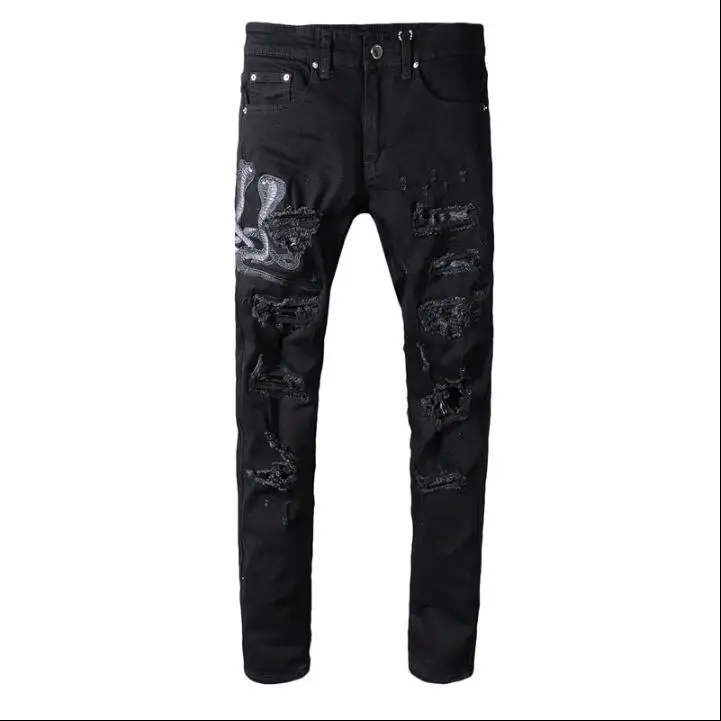 Italy Style New Men's Distressed Destroyed Pants Embroidered Flares Patches Blue Skinny Jeans Slim Trousers Size 29-42
Italy Style New Men's Distressed Destroyed Pants Embroidered Flares Patches Blue Skinny Jeans Slim Trousers Size 29-42