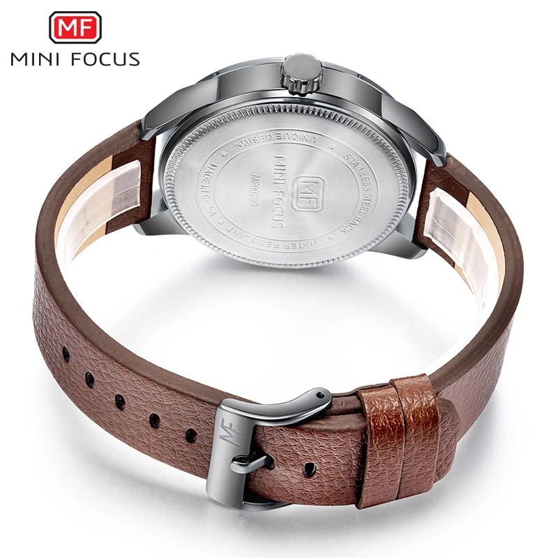 Мини фокус мужские часы Топ бренд Роскошные кожаные водонепроницаемые