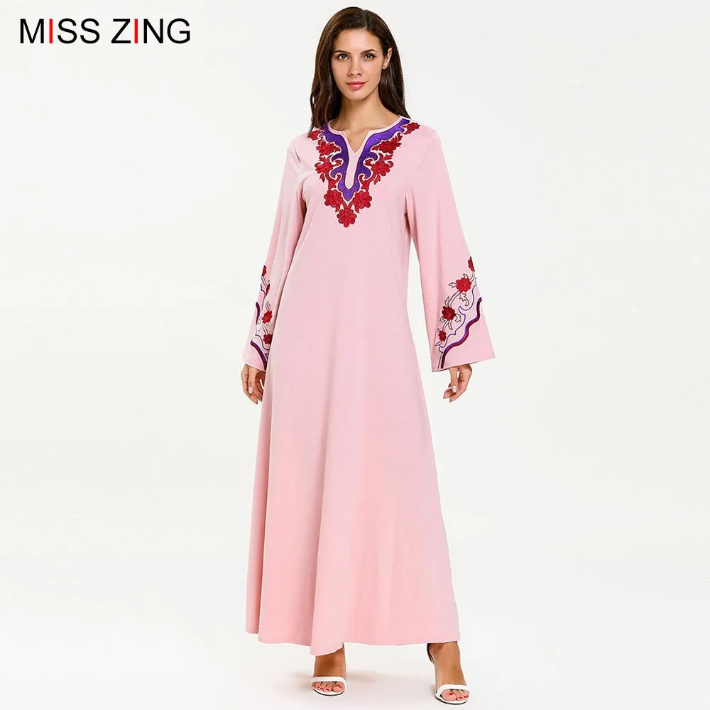 Miss Zing Women Muslim Abaya Embroidery Full Dress Maxi Skirt Kimono Loose Robe Gowns Clothing Middle East Islamic Prayer New
Miss Zing Women Muslim Abaya Embroidery Full Dress Maxi Skirt Kimono Loose Robe Gowns Clothing Middle East Islamic Prayer New