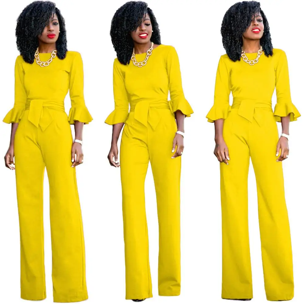 New women's jumpsuits & rompers elegant three quarter sleeve boot cut hot fashion sashes European and American style for lady
New women's jumpsuits & rompers elegant three quarter sleeve boot cut hot fashion sashes European and American style for lady