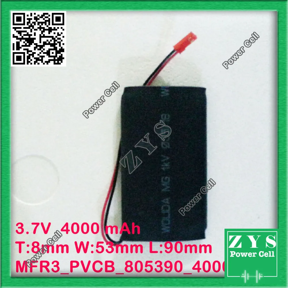 Безопасная упаковка 2 pin 3 7 V литий-полимерный аккумулятор 805390 4000mah MP3 MP4 GPS