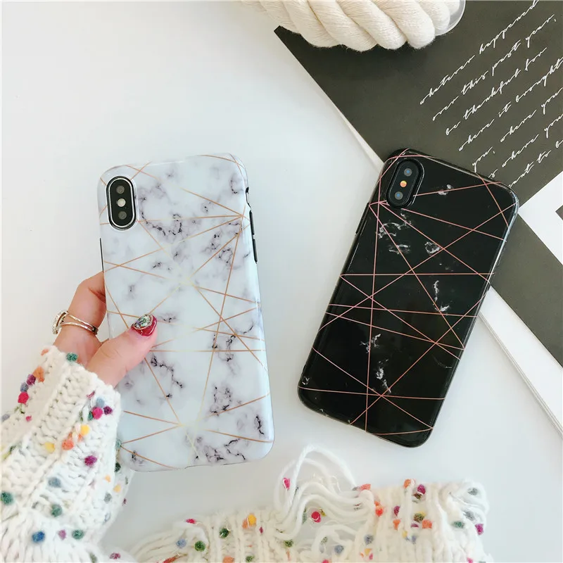 Auroral полосатый текстурный мраморный чехол для iPhone 6/6S/7/8plus модный Мягкий ТПУ