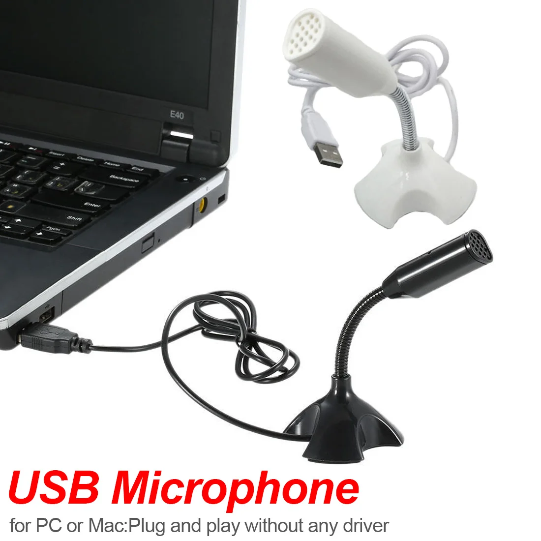 USB микрофон компьютерный с регулировкой на 360 градусов для ПК ноутбука студийной