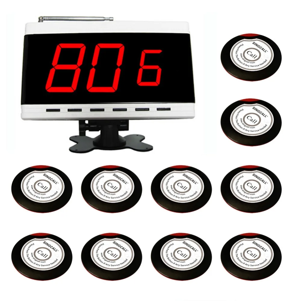 SINGCALL Wireless Calling System 10pcs Red Table Bells APE700 and 1pc Display Receiver APE9600
SINGCALL Wireless Calling System 10pcs Red Table Bells APE700 and 1pc Display Receiver APE9600