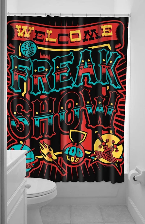 

Freak Show Punk Circus Style Shower Curtain Bathroom Waterproof Mildewproof Polyester Fabric With 12 Hooks 180cm*200cm