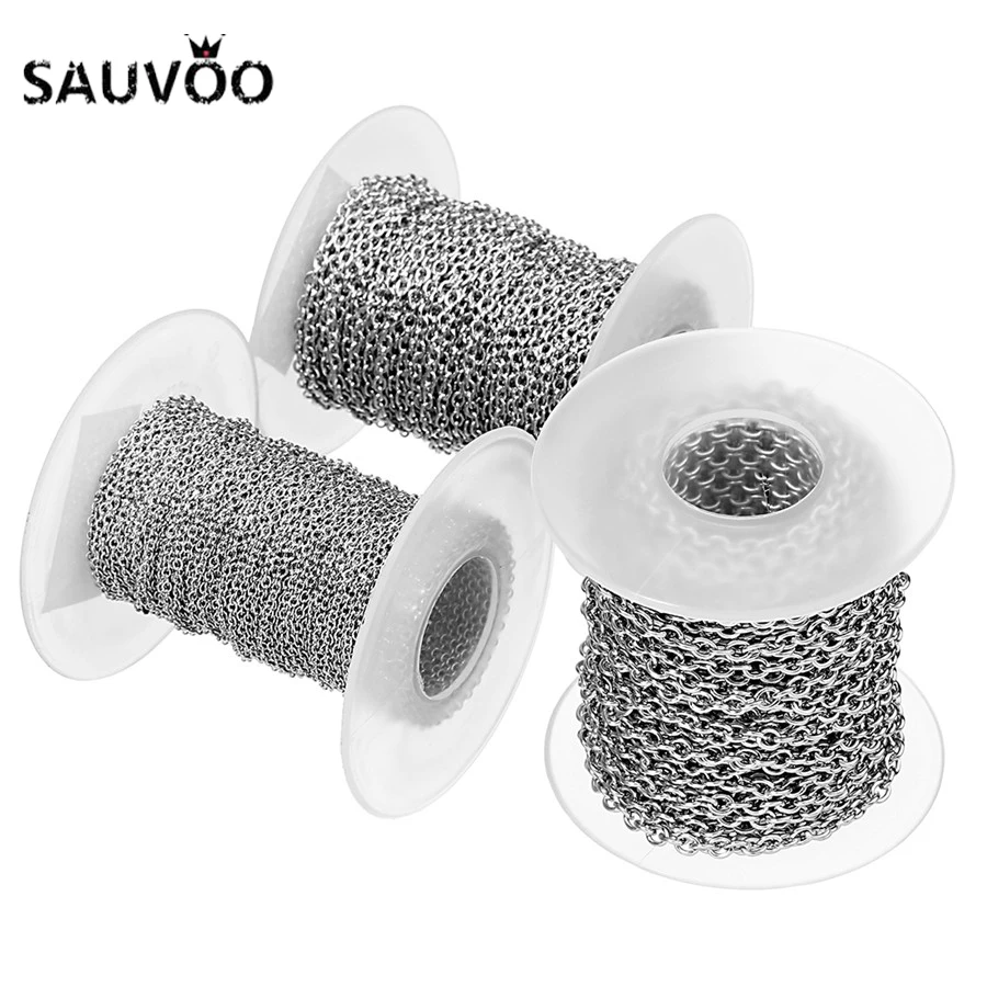 SAUVOO 10 ярдов/рулон из нержавеющей стали металлические звенья цепи ожерелье навалом 1/1.5/2/2.5/3 мм Ширина Diy ожерелье браслет Изготовление ювелир...
SAUVOO 10 ярдов/рулон из нержавеющей стали металлические звенья цепи ожерелье навалом 1/1.5/2/2.5/3 мм Ширина Diy ожерелье браслет Изготовление ювелир...