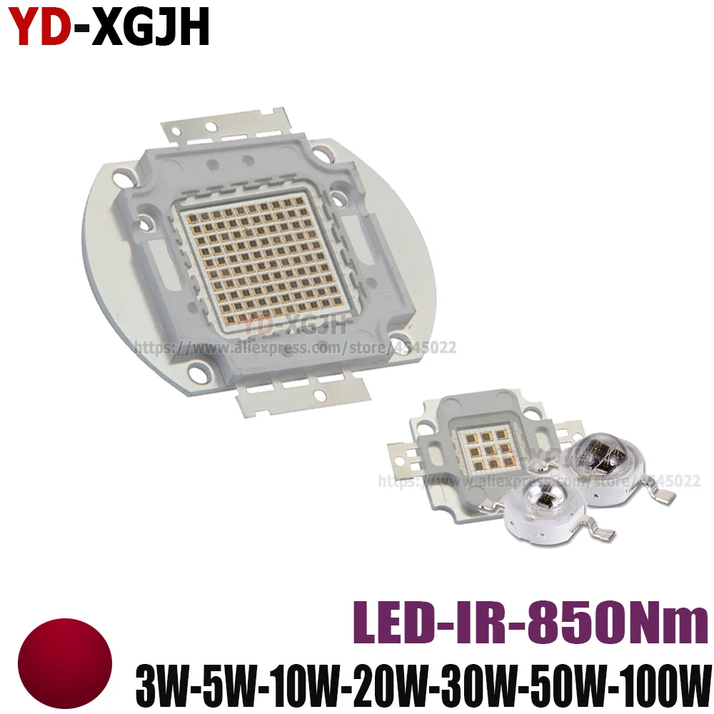 High Power LED COB Chip IR 850Nm for 3W 5W 10W 20W 30W 50W 100W Infrared Radiation Bulbs Detect Sensor Laser Flashlight
High Power LED COB Chip IR 850Nm for 3W 5W 10W 20W 30W 50W 100W Infrared Radiation Bulbs Detect Sensor Laser Flashlight
