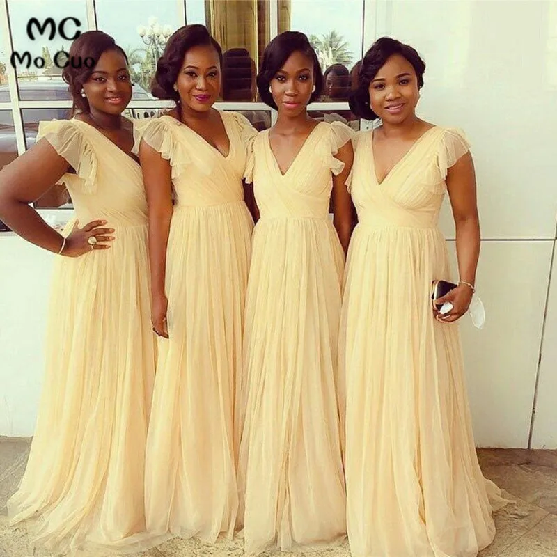 2019 Chic Bridesmaid Dresses Long Pleat V-Neck Wedding Guest Dress Cap Sleeve Wedding Party Gown Chiffon women Bridesmaid Dress
2019 Chic Bridesmaid Dresses Long Pleat V-Neck Wedding Guest Dress Cap Sleeve Wedding Party Gown Chiffon women Bridesmaid Dress