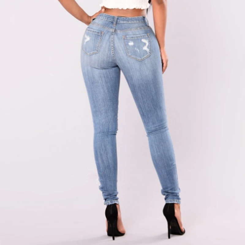 Bleach Wash Shredded Ripped Skinny Jeans Women Blue Mid Waist Skinny Long Pants 2018 Rock Button Fly Stretchy Jeans
Bleach Wash Shredded Ripped Skinny Jeans Women Blue Mid Waist Skinny Long Pants 2018 Rock Button Fly Stretchy Jeans