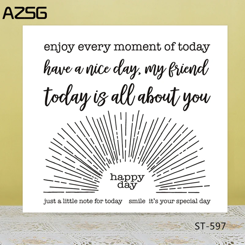 AZSG enjoy every moment of today Clear Stamps/Seals For DIY Scrapbooking/Card Making/Album Decorative Silicone Stamp Crafts
AZSG enjoy every moment of today Clear Stamps/Seals For DIY Scrapbooking/Card Making/Album Decorative Silicone Stamp Crafts