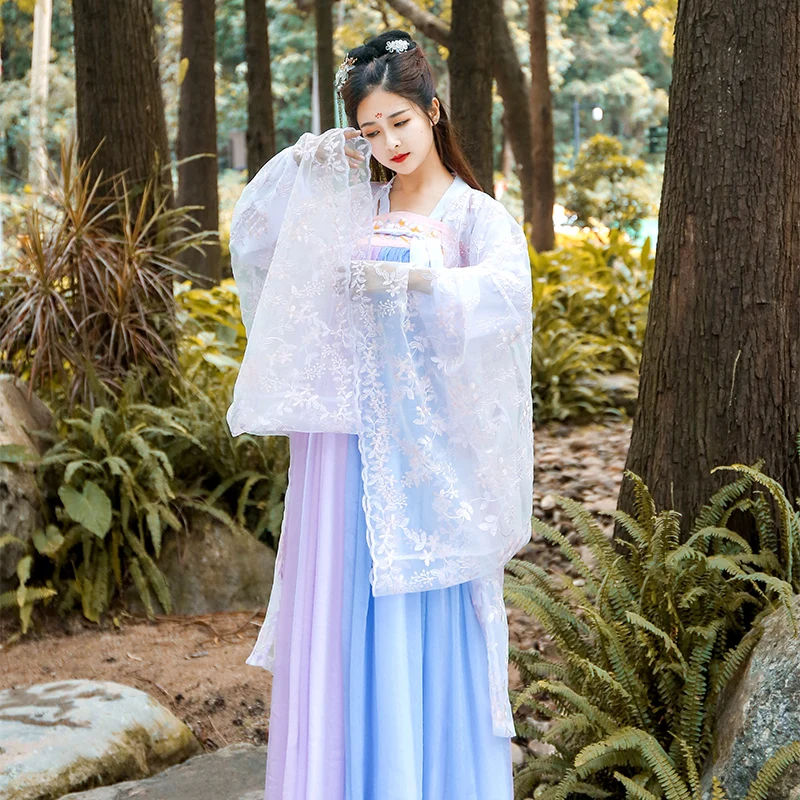 Women Traditional Dance Costume Chinese Hanfu Fairy Dress Oriental Folk Stage Performance Clothes Ancient Festival Outfit DF1012
Women Traditional Dance Costume Chinese Hanfu Fairy Dress Oriental Folk Stage Performance Clothes Ancient Festival Outfit DF1012