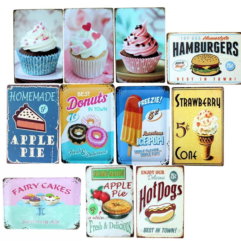 Cake Hot Dog Metal Painting Tin Sign Wall Bar Cafe Home Art kitchen Decor Living room Cuadros 30X20CM A-5217
Cake Hot Dog Metal Painting Tin Sign Wall Bar Cafe Home Art kitchen Decor Living room Cuadros 30X20CM A-5217