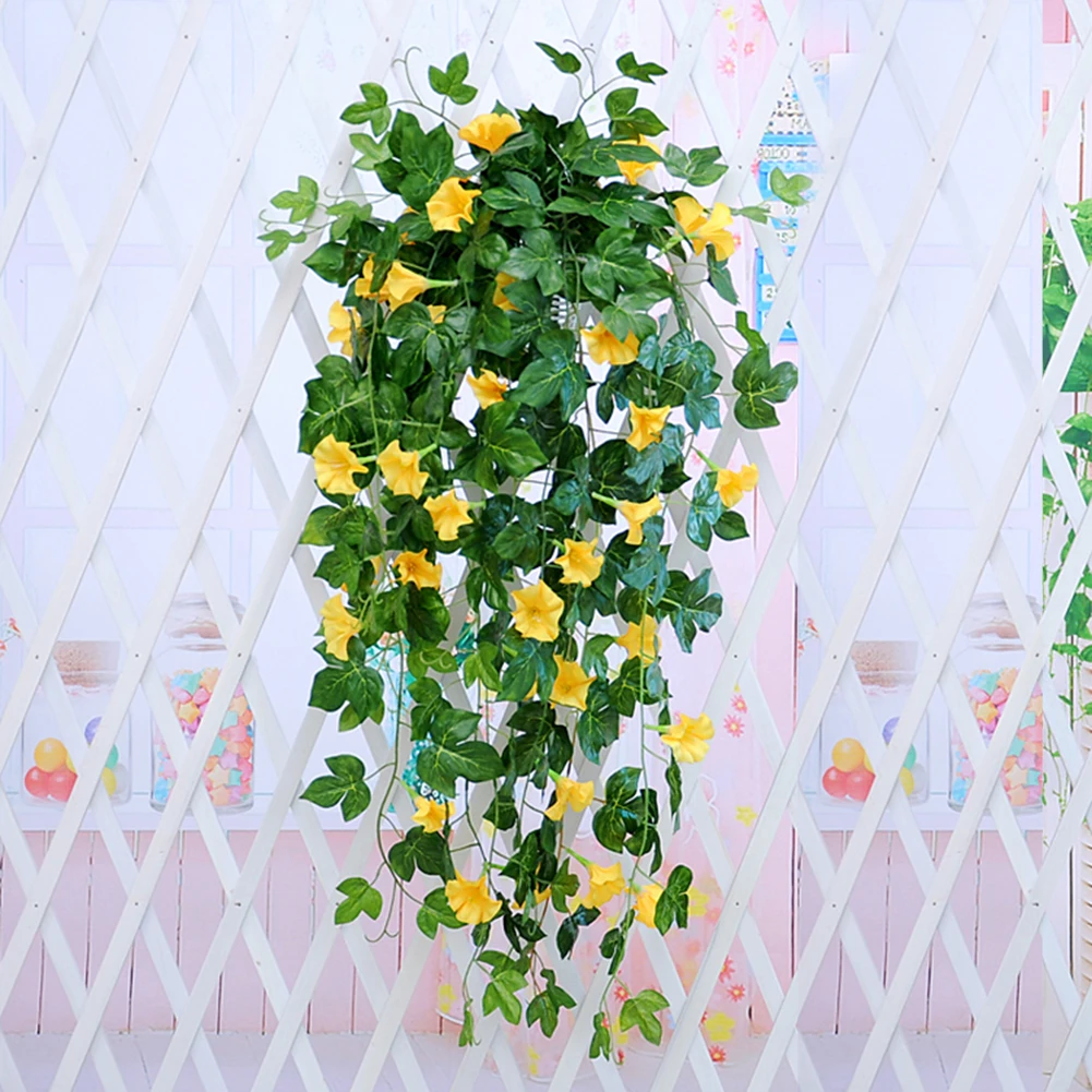 Morning Glory Hanging Plants Silk Garland Fake Green Plant Home Garden Wall Fence Stairway Outdoor Wedding Hanging Baskets Decor
Morning Glory Hanging Plants Silk Garland Fake Green Plant Home Garden Wall Fence Stairway Outdoor Wedding Hanging Baskets Decor