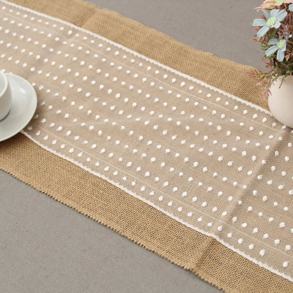 Jute Table Runner 12x108'' Elegant White Burlap Lace Hessian Natural Jute Table Runner for Wedding Party Table Decoration
Jute Table Runner 12x108'' Elegant White Burlap Lace Hessian Natural Jute Table Runner for Wedding Party Table Decoration