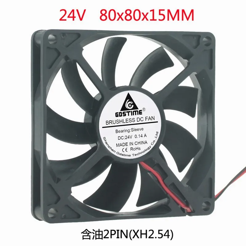 DC 24V 8CM 8cm 80x80x15 80x15 мощный Бесщеточный Охлаждающий вентилятор|Кулеры и системы