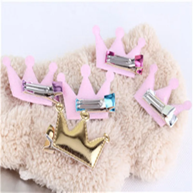 New Design Crown Hair Clip Kids Star Headdress PU Leather Girl's Cute Heart Head Barrettes Princess Accessories Child Hairpins | Детская