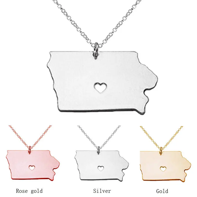 304 stainless steel United States map pendant necklace USA Iowa pendant rose gold necklace stainless steel jewelry
304 stainless steel United States map pendant necklace USA Iowa pendant rose gold necklace stainless steel jewelry