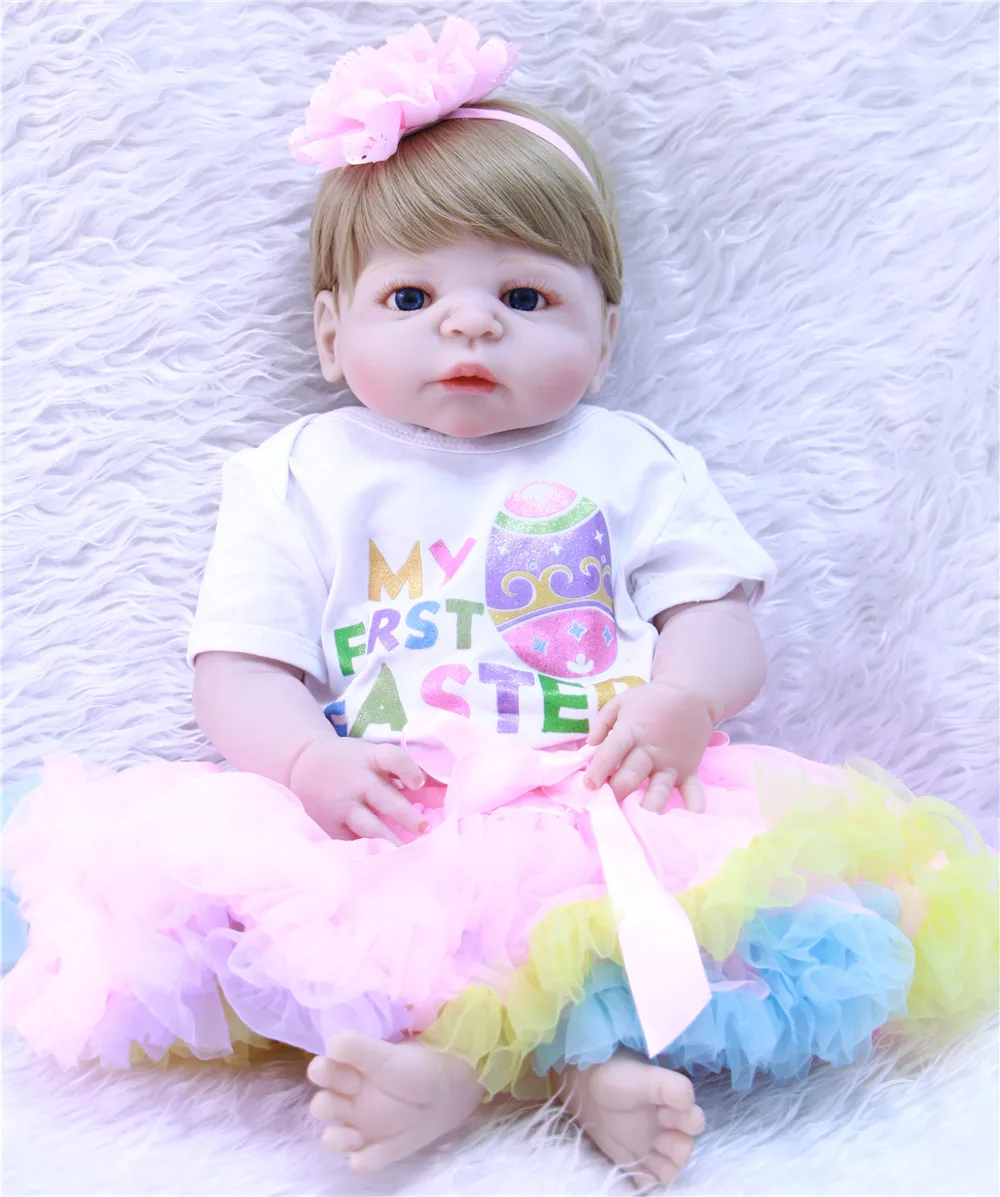 NPKCOLLECTION 55cm Full Silicone Reborn BabyDoll Toys Realistic Newborn girl Princess Babies Doll Birthday Present bebe gift
NPKCOLLECTION 55cm Full Silicone Reborn BabyDoll Toys Realistic Newborn girl Princess Babies Doll Birthday Present bebe gift