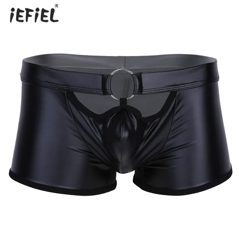 iEFiEL Gay Men Lingerie Sissy Panties Underwear Bulge Pouch Faux Leather Boxer Shorts Underwear Exotic Underpant with O-Ring
iEFiEL Gay Men Lingerie Sissy Panties Underwear Bulge Pouch Faux Leather Boxer Shorts Underwear Exotic Underpant with O-Ring