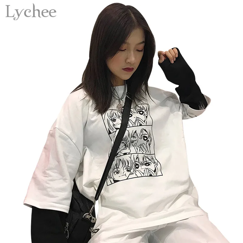 Lychee Harajuku Comics Character Fake Two Pieces Women Sweatshirt Long Sleeve O-Neck Patchwork Female Sweatshirt Casual Top
Lychee Harajuku Comics Character Fake Two Pieces Women Sweatshirt Long Sleeve O-Neck Patchwork Female Sweatshirt Casual Top