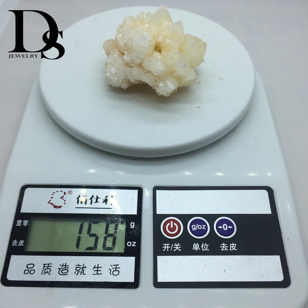 

158g Natural White Calcite Geode Flower Skeletal Raw Quartz Point Rough Crystal Cluster Calcspar Mineral Specimen Healing Gifts