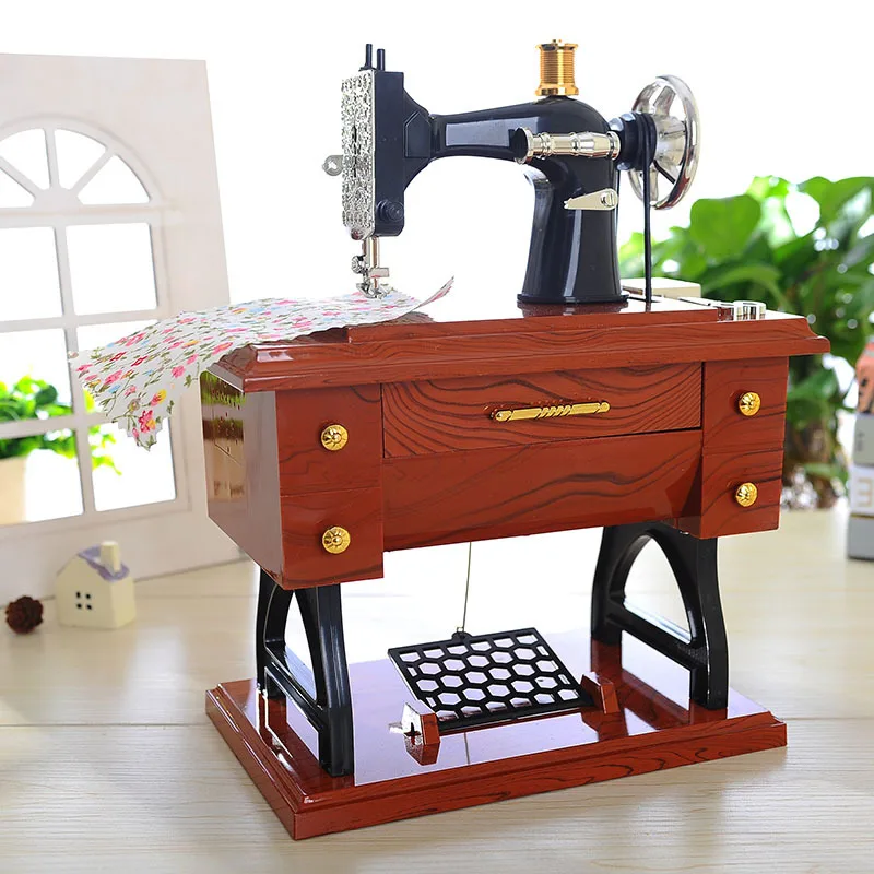 Фото Музыкальная шкатулка в стиле ретро винтажная швейная машинка с - купить